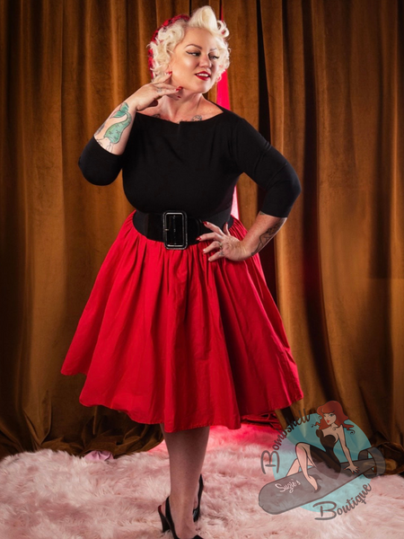 Audrey - The Essential Pin-Up Boatneck Top - Various Colours