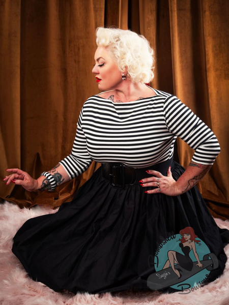 Audrey - The Essential Pin-Up Boatneck Top - Various Colours