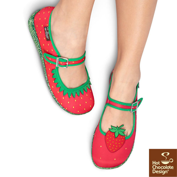 Chocolaticas® BERRY BLISS Mary Jane pour femmes - Chaussure plate - Rétro éclectique