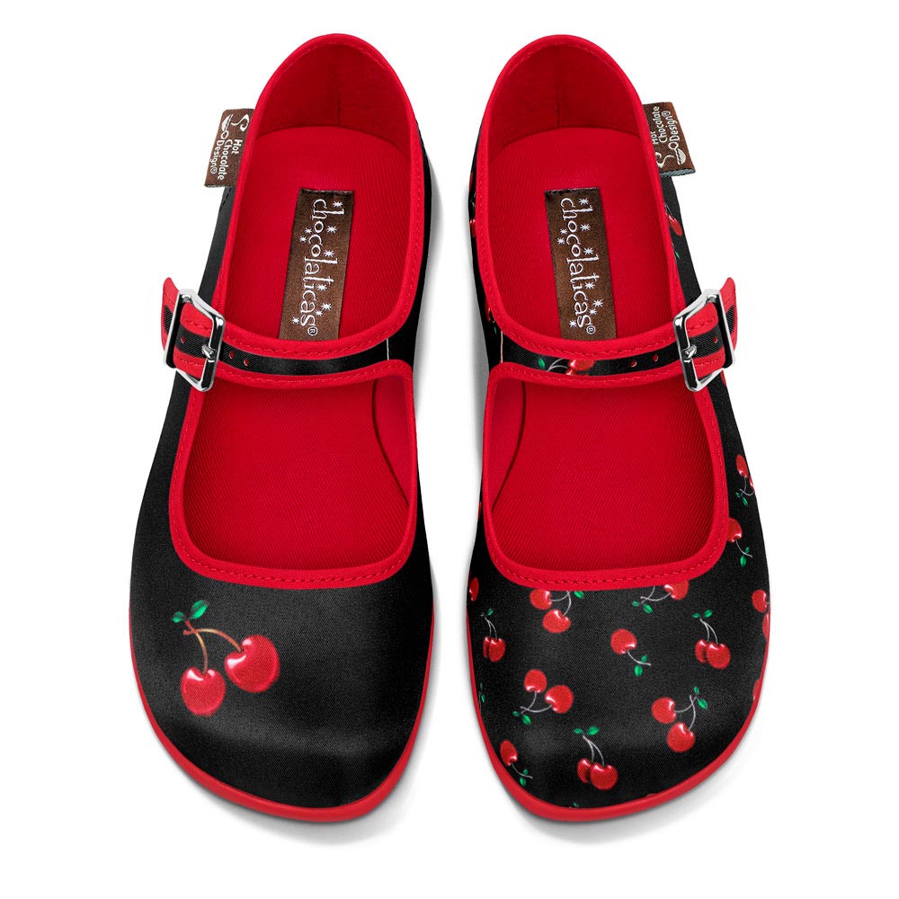 Chocolaticas® CHERRY BLACK Women's Mary Jane Flat (Copy) – Retro