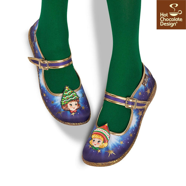 Chocolaticas® JOLLY SISTERS Women's Mary Jane Flat - Retro Eclectic