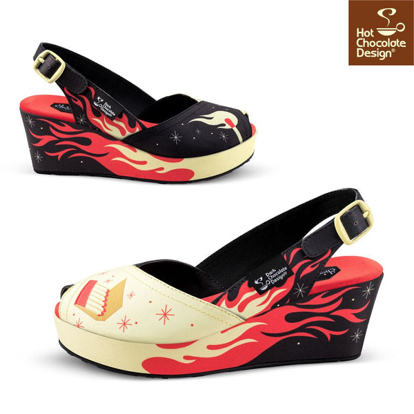 Chocolaticas® SHE IS ON FIRE Sandale pour femme - Retro Eclectic