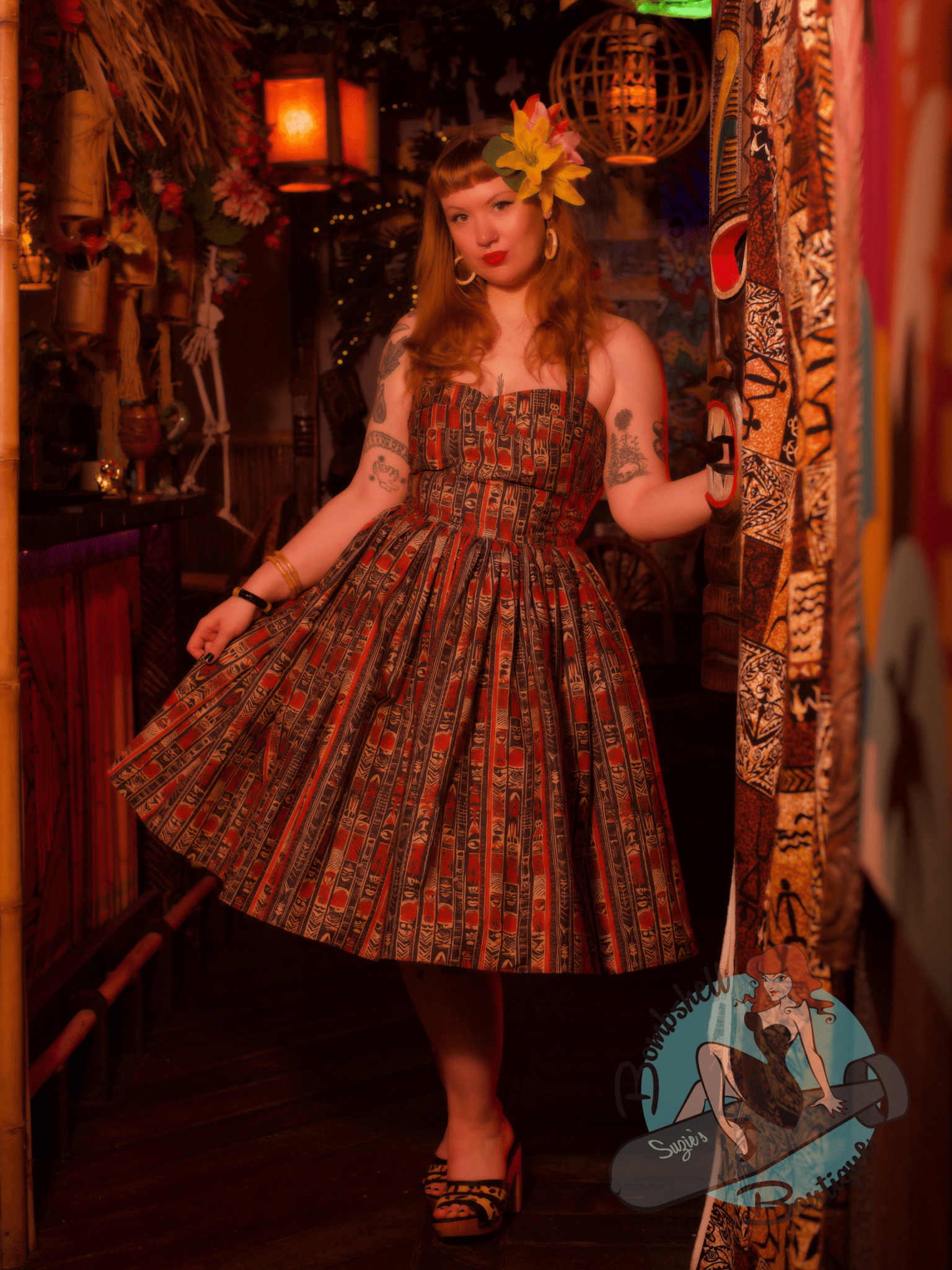 Sun-Kissed Tiki Gigi Swing Dress – Retro Eclectic
