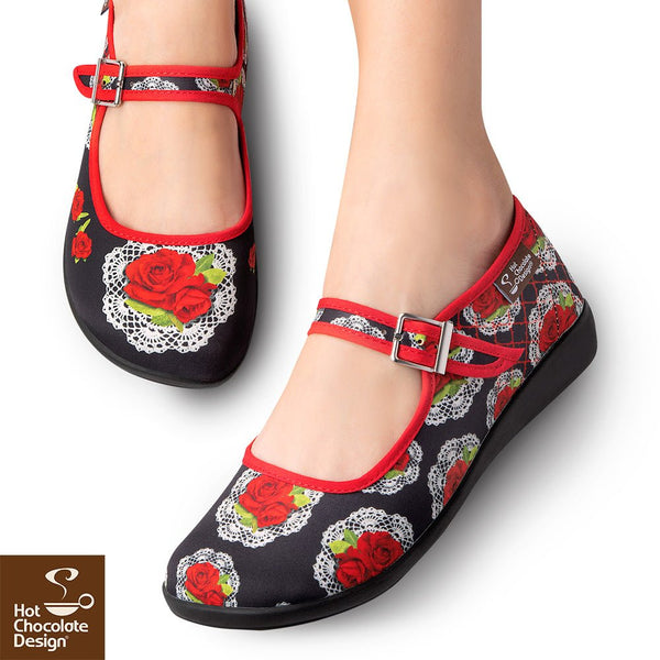Chocolaticas® ANDALUCIA Mary Jane pour femmes - Chaussure plate - Rétro éclectique