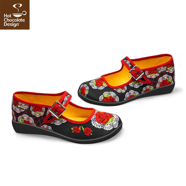 Chocolaticas® ANDALUCIA Mary Jane pour femmes - Chaussure plate - Rétro éclectique