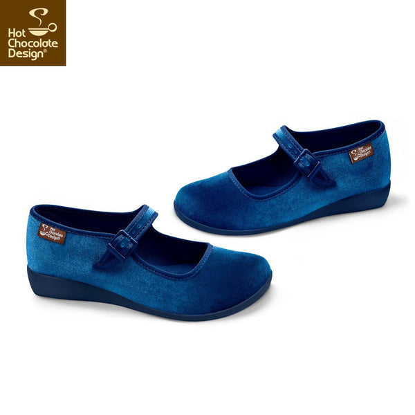 Chocolaticas® CURACAO BLUE Mary Jane pour femmes - Chaussure plate - Rétro éclectique