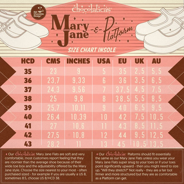 Chocolaticas® Dark Tattoo Mary Jane pour femmes - Chaussure plate - Retro Eclectic