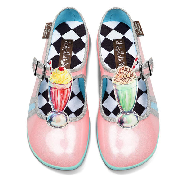 Chocolaticas® Diner Mary Jane pour femmes - Chaussure plate - Rétro éclectique