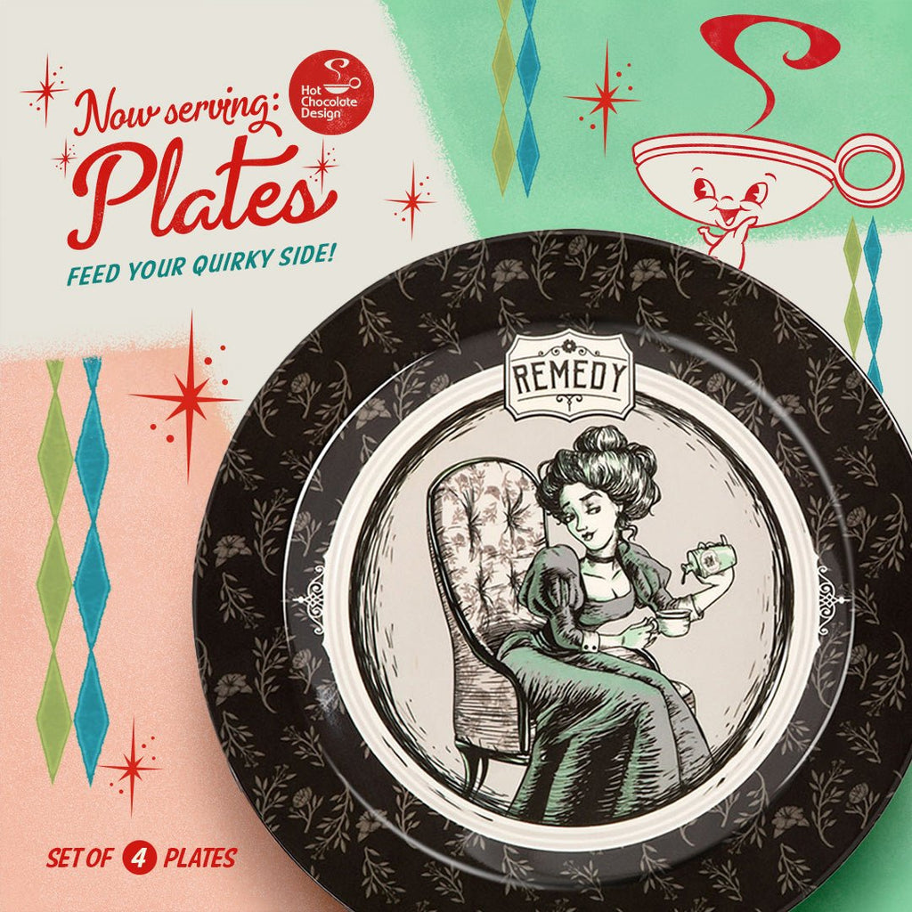 Chocolaticas® Drugstore Set of Plates â Retro Eclectic