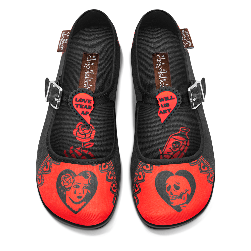 Chocolaticas® Love Will Tear Us Apart Mary Jane Flat - Retro Eclectic