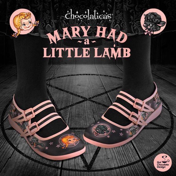 Chocolaticas® Mary Had a Little Lamb Mary Jane pour femmes - Chaussure plate - Retro Eclectic