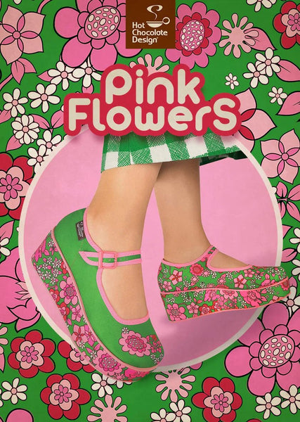 Chocolaticas® PINK FLOWER Women's Mary Jane Platform - Retro Eclectic