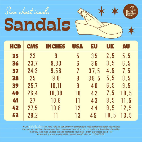 Chocolaticas® ROCKABILLY SANDALS Sandale pour femme - Retro Eclectic
